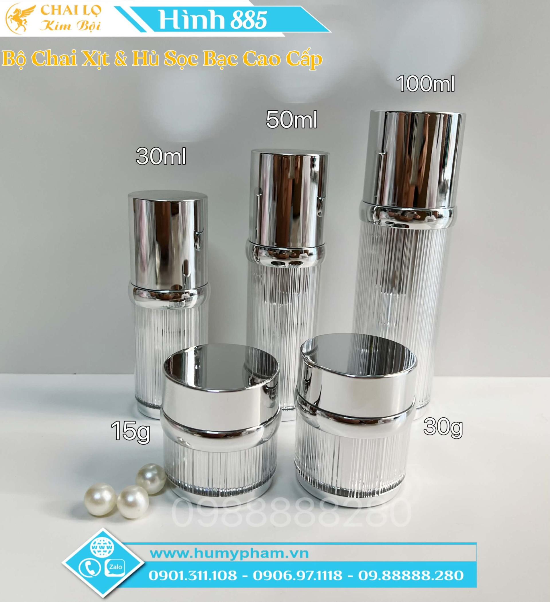 CHAI LỌ MỸ PHẨM SỌC BẠC CAO CẤP