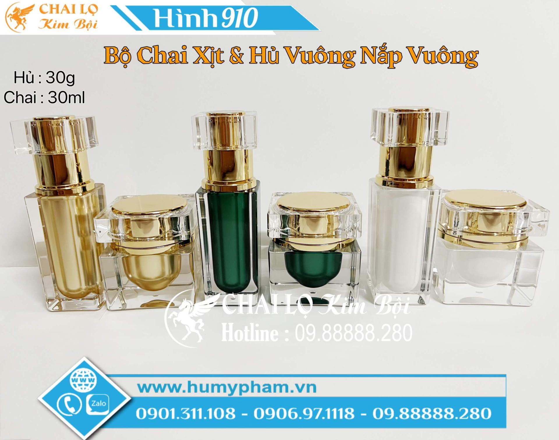 set bộ chai lọ mỹ phẩm cao cấp