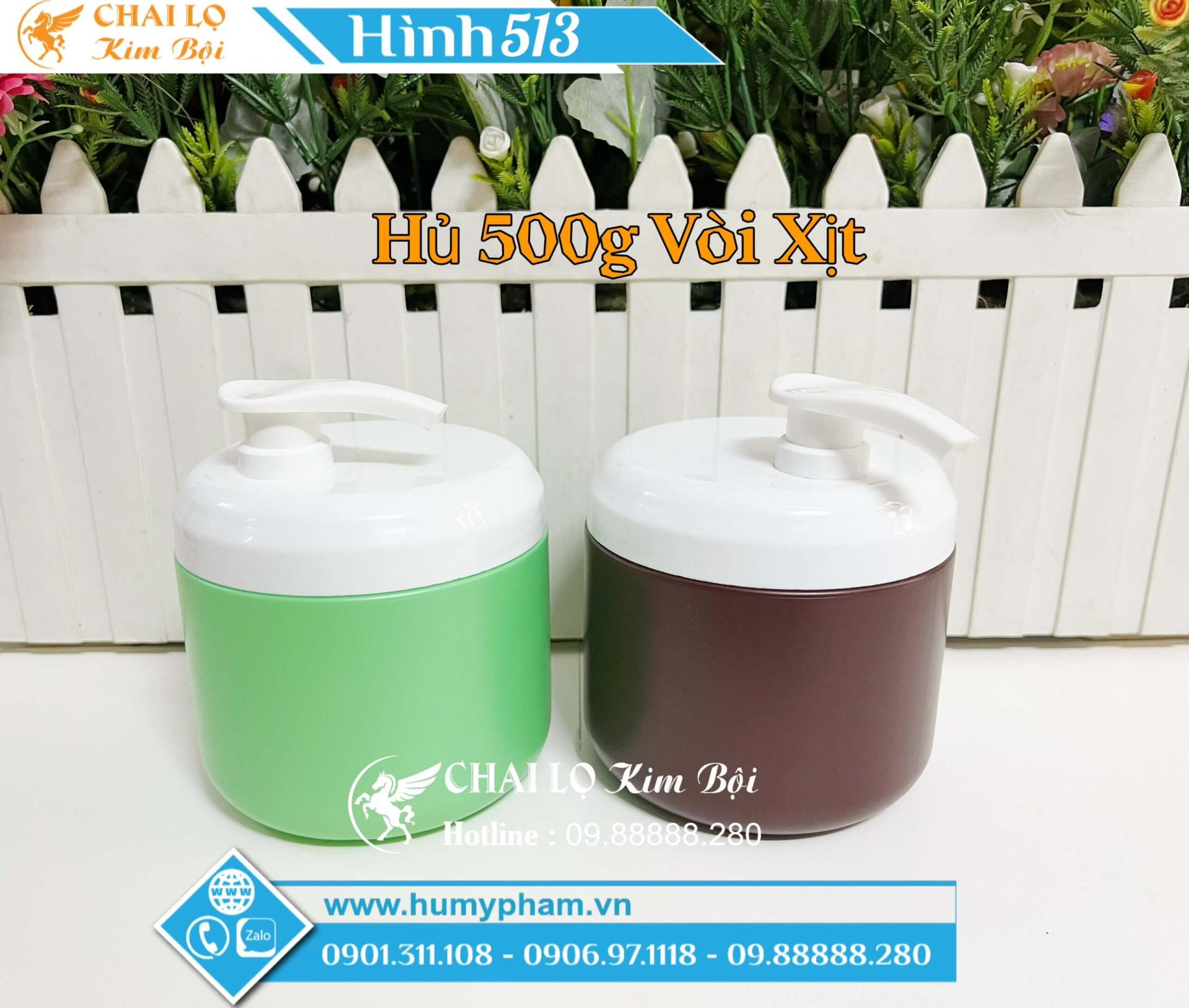 hủ đựng kem body 500g vòi xịt