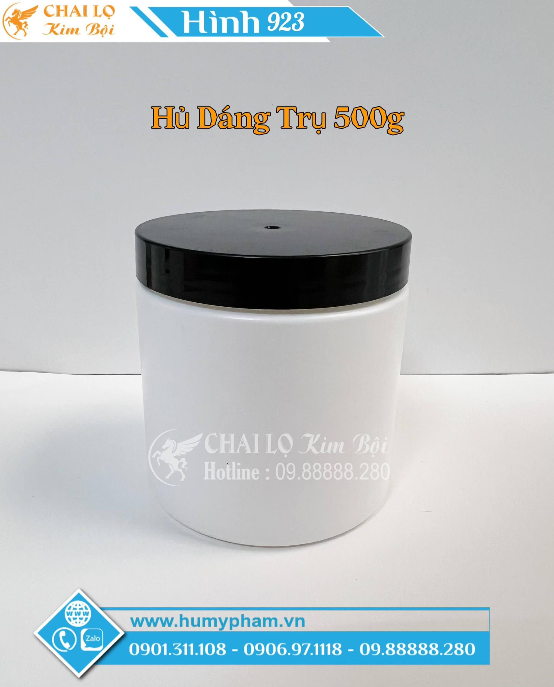 hủ 500g thân trắng nắp đen