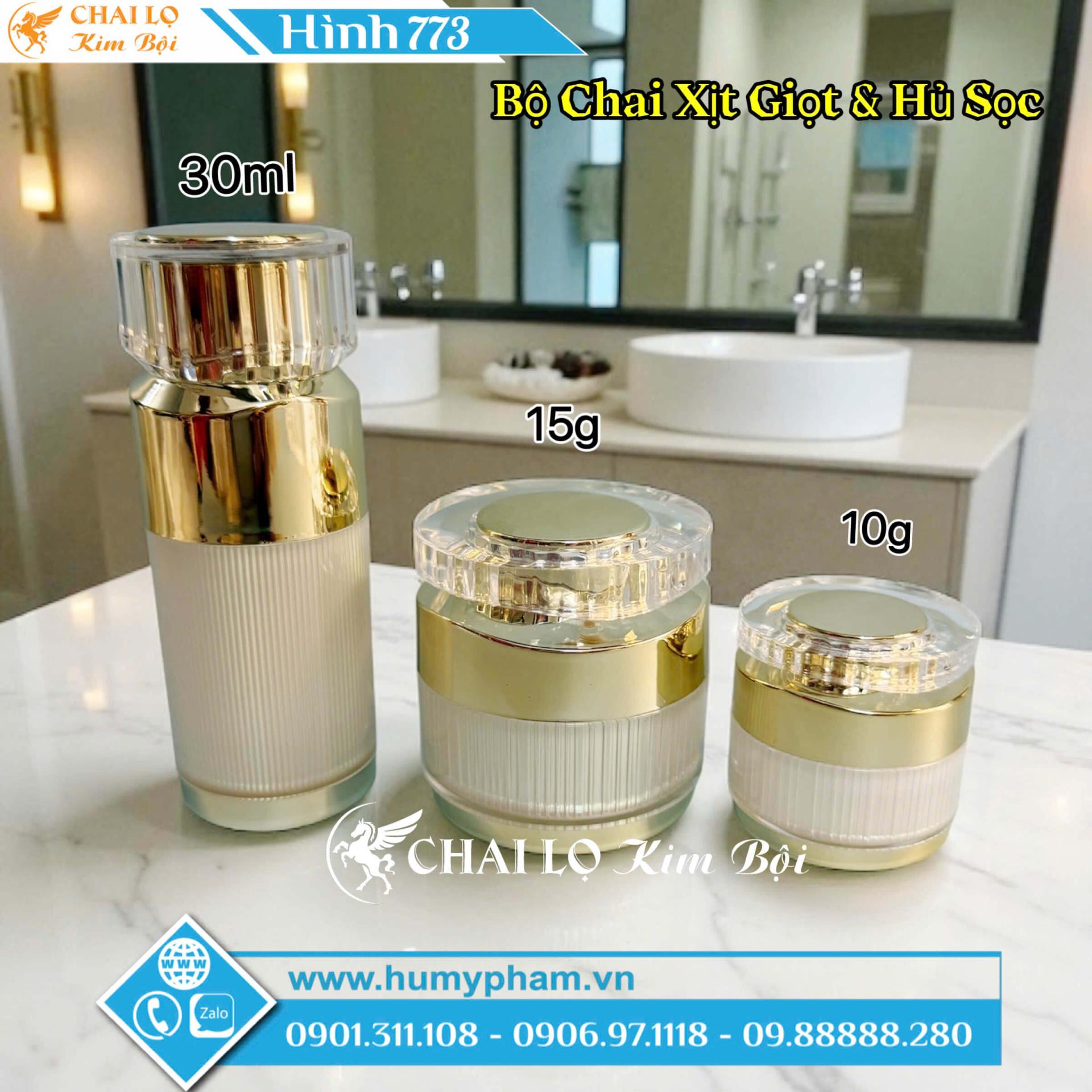 bộ chai xịt và hủ kem face theo set