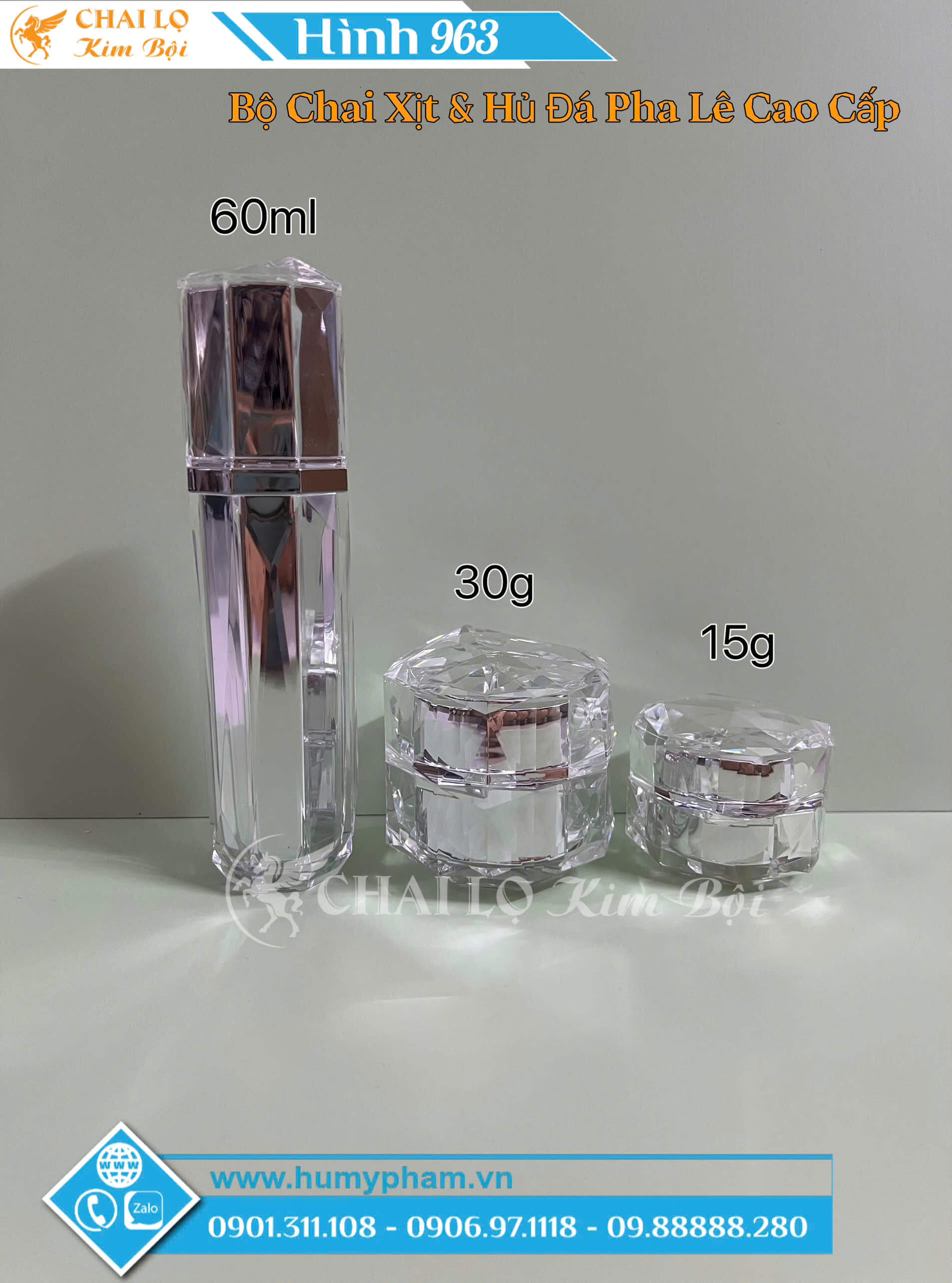 bộ chai lọ mỹ phẩm cao cấp