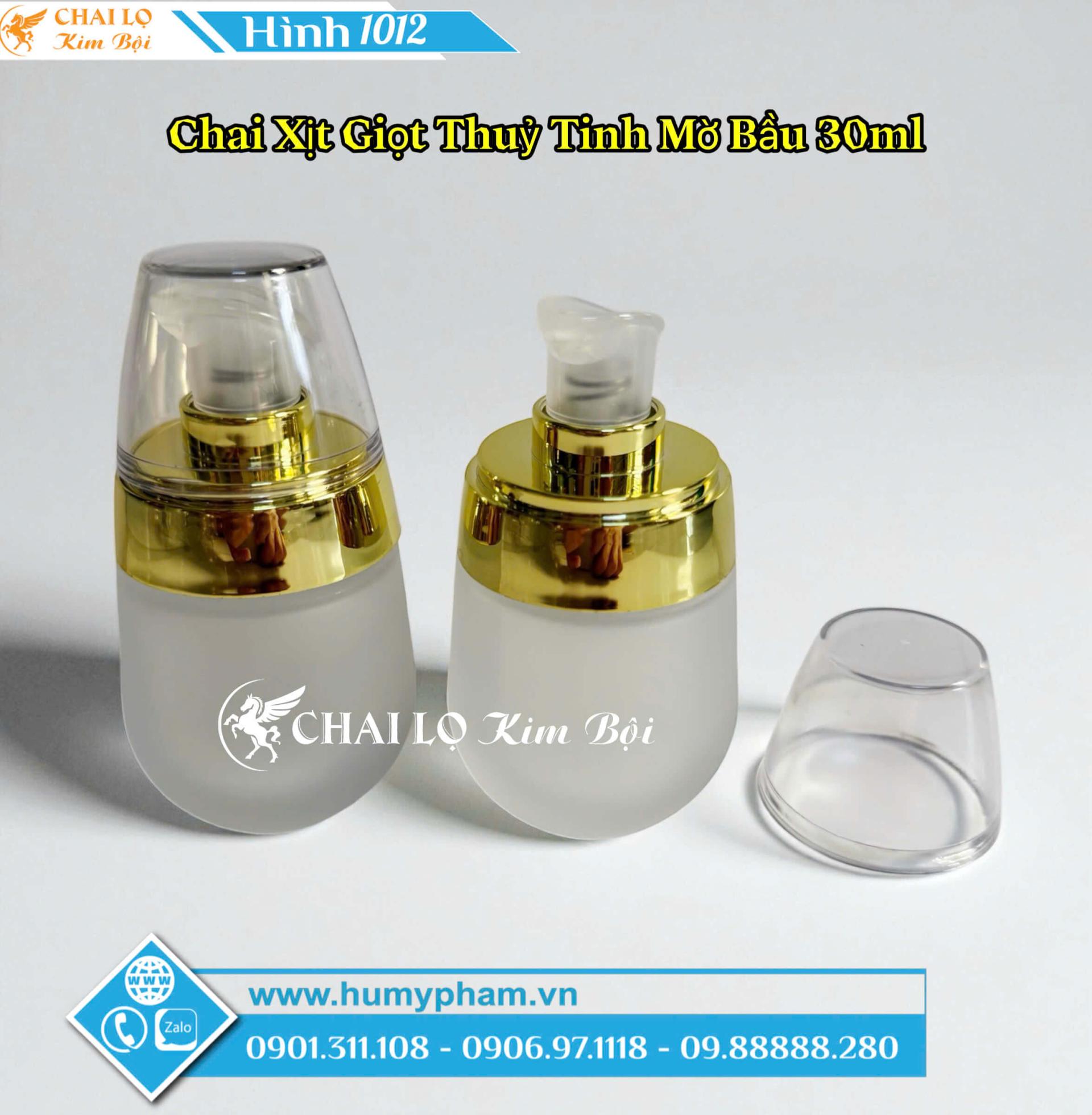 Chai Xịt Giọt Thủy Tinh Bầu 30ml