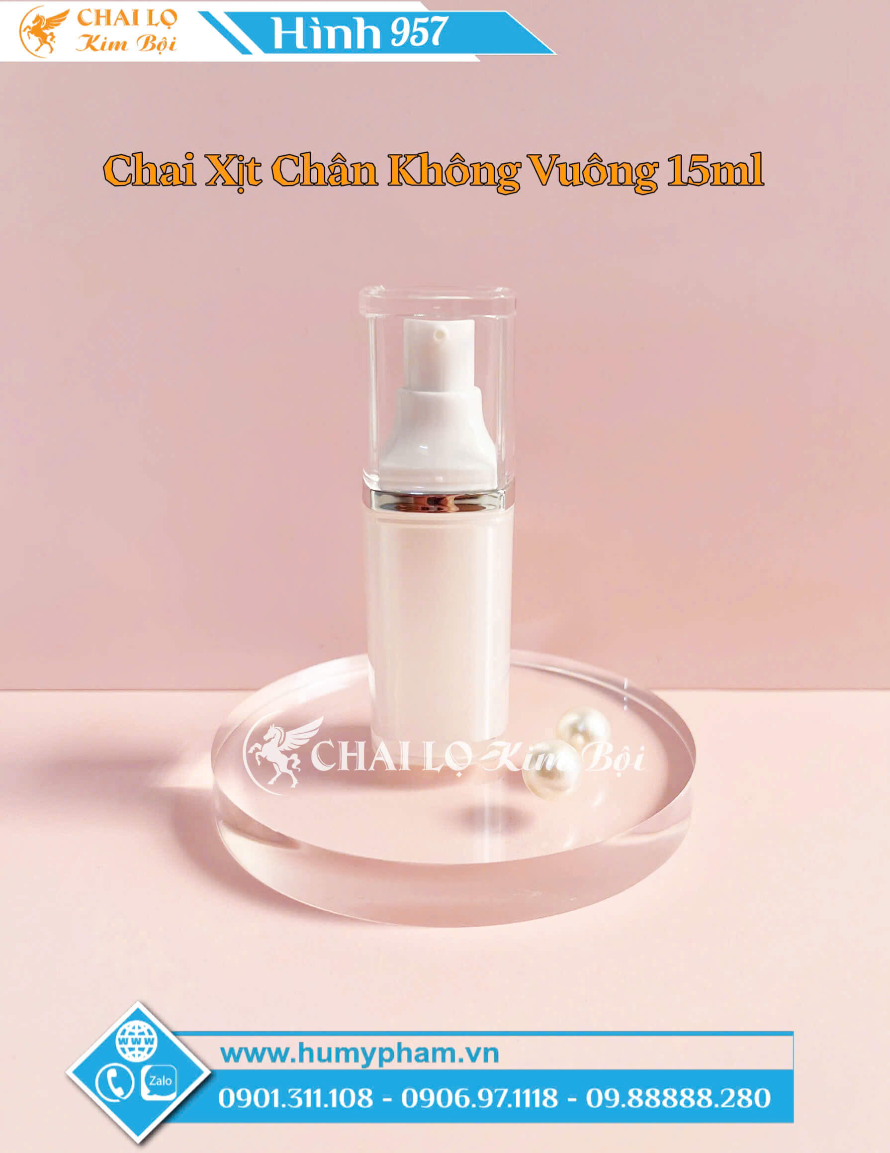 chai xịt chân không vuông 15ml